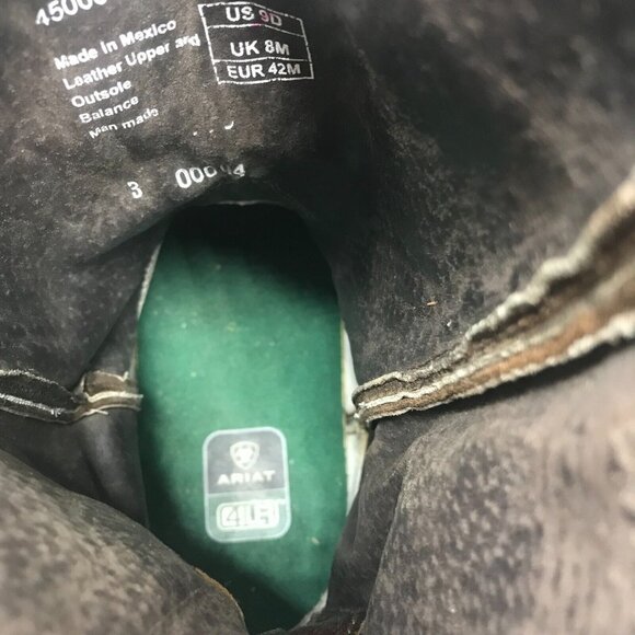 Ariat Circuit Striker Men 9/42 Square Toe Western Boot Brown Embroidered Leather - Picture 9 of 11